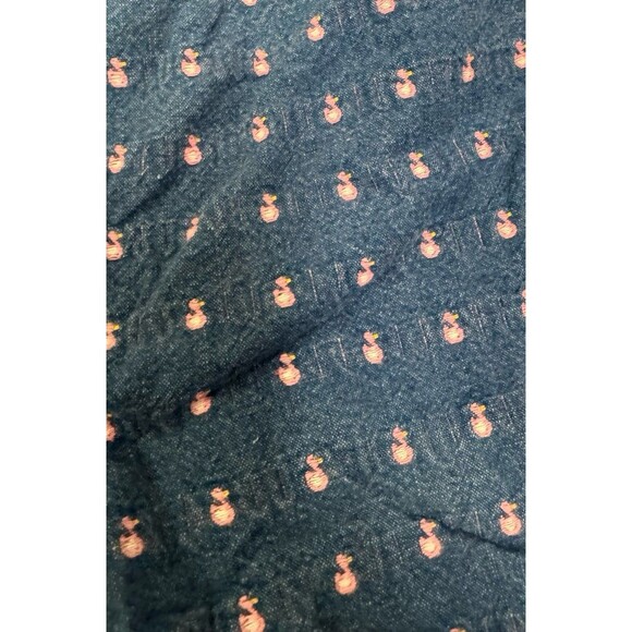 Vintage Osh Kosh B'Gosh 24M 2T Overalls Blue Denim Girls Patterned Ducks Pink - Picture 3 of 11